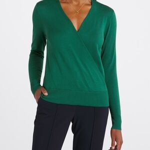 Lety & Me Elegant Green Wrap Sweater
